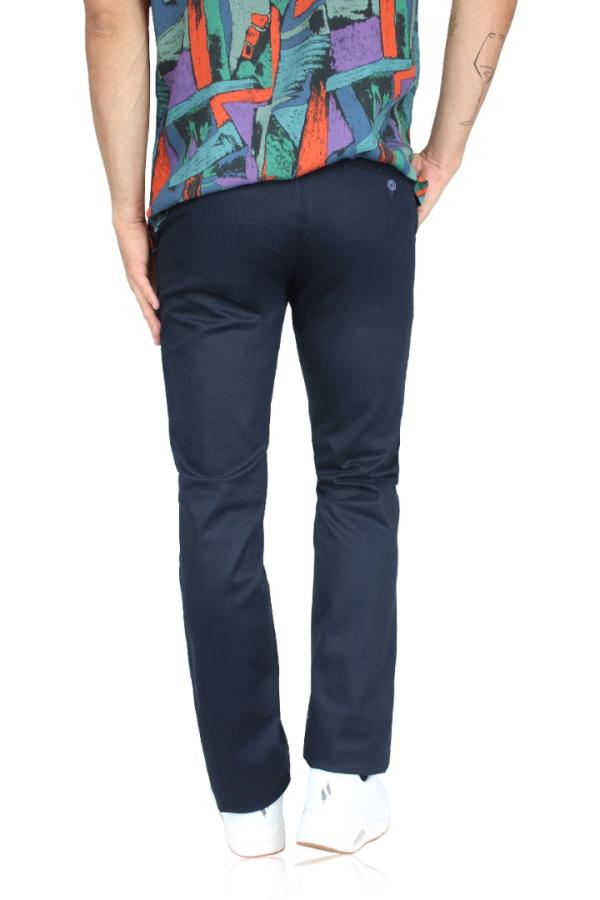 Pantalón De Gabardina Azul Marino Regular Fit Para Caballero 